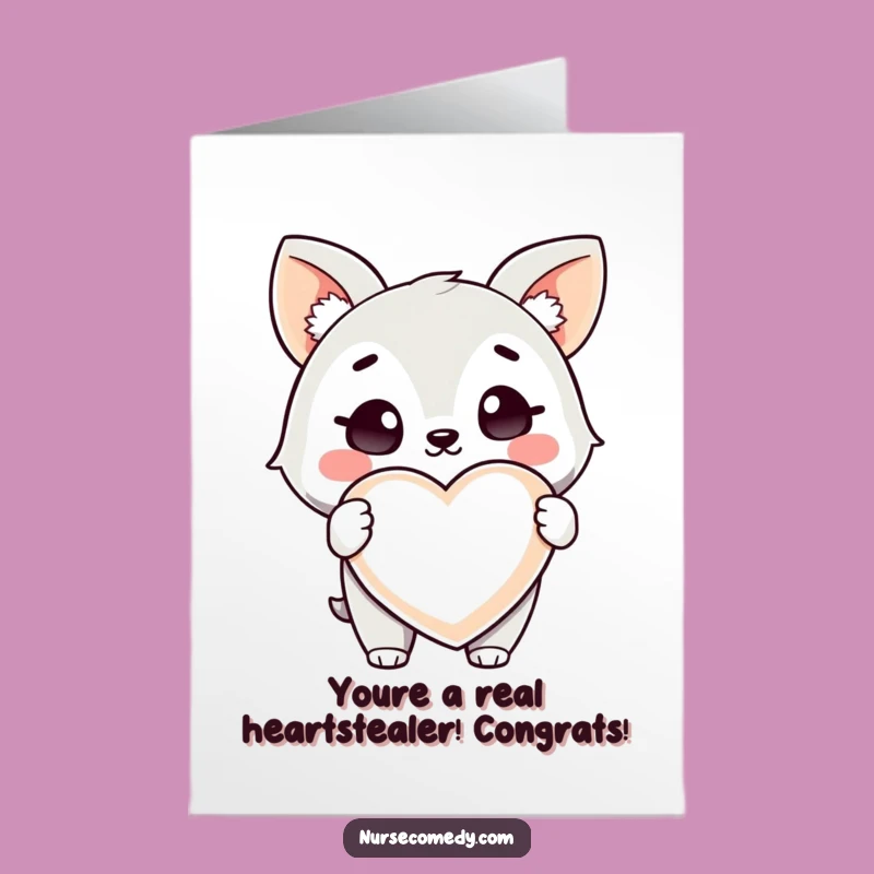 Free Printable Congrats Card: Winking Animal's Heart Pill, Downloadable Sweet Success