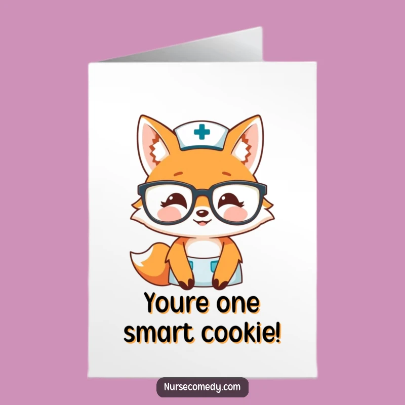 Free Printable Fox Nurse Congrats Card: Intelligent, Funny Downloadable for Winners