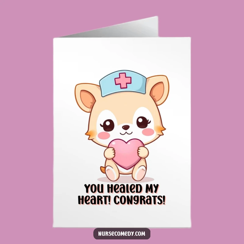Free Printable Congrats Card: Nurse Animal's Heartfelt Care, Downloadable Celebration