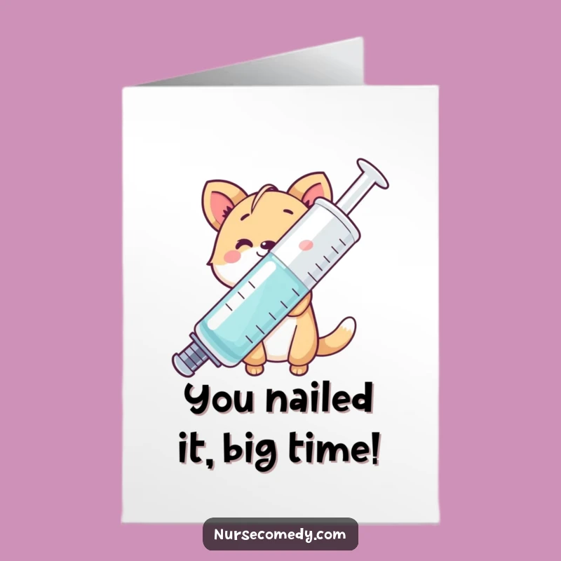 Hilarious Free Printable Congratulations Card: Animal & Syringe, Downloadable Gift