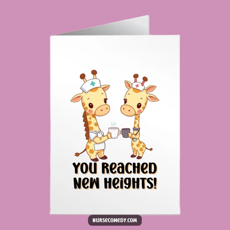 Free Printable Congrats Card: Giraffe Nurse's Healing Touch, Uplifting Downloadable Gift