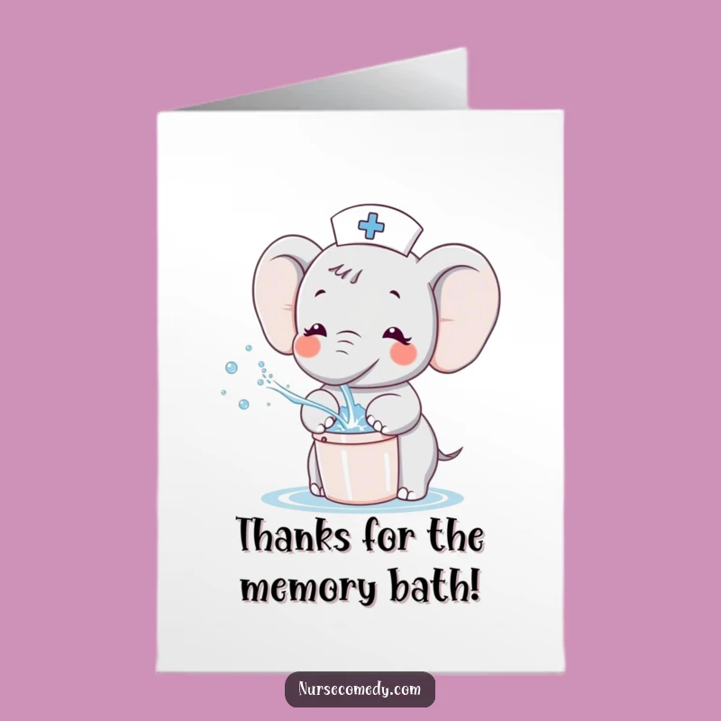 Free Printable Elephant Nurse Thank You Card: Joyful Splash Doctor Downloadable Gift