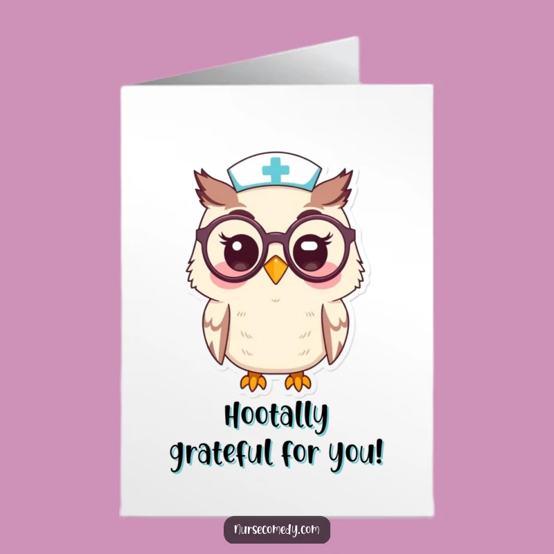 Free Printable Kawaii Owl Nurse Thank You Card: Smart Humour, DIY Gratitude