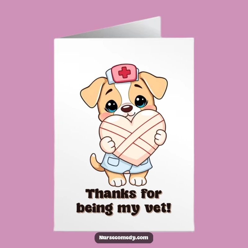 Free Printable Kawaii Puppy Nurse Thank You Card: Adorable & Funny Downloadable