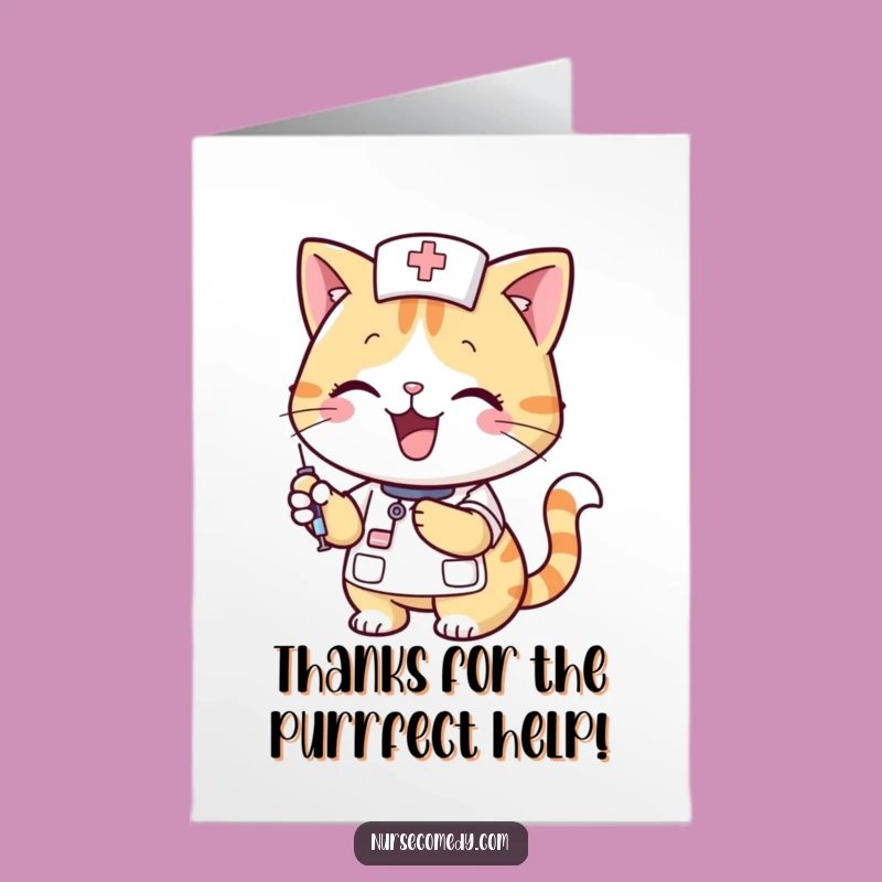 Free Printable Cat Nurse Thank You Card: Cute Downloadable Gift for Caregivers!