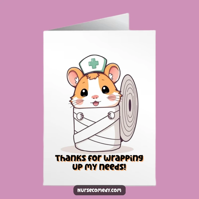 Hamster Nurse Free Printable Thank You Card - Peeking Gratitude for Kindness