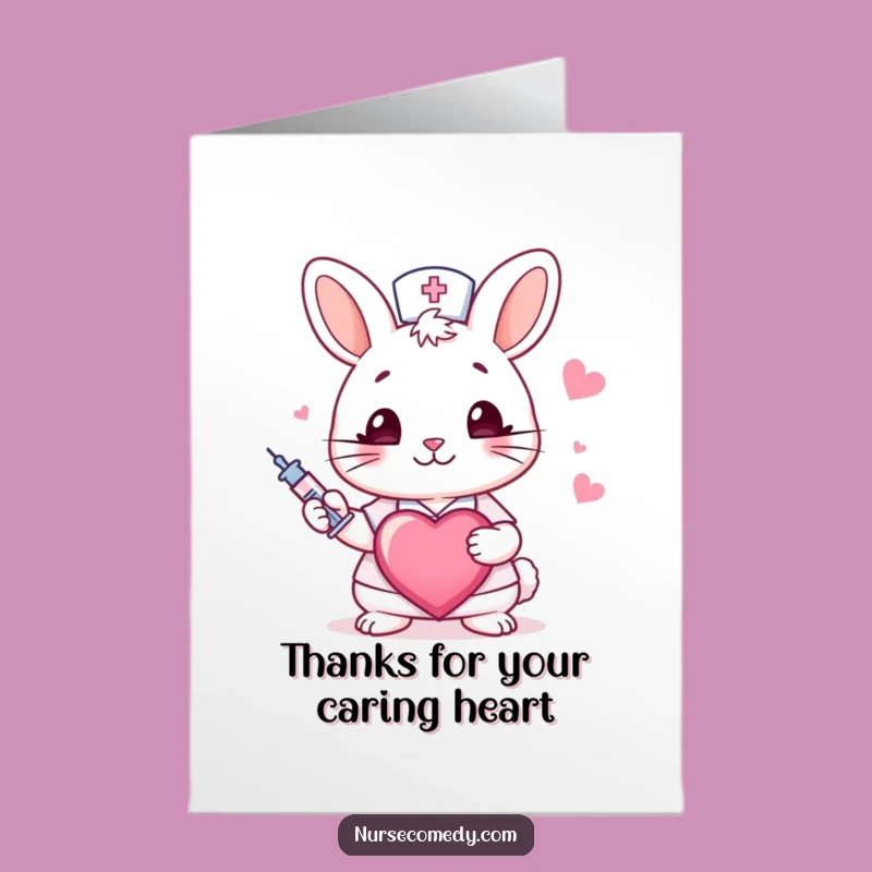 Free Printable Thank You Card: Rabbit Nurse - Caring & Funny Downloadable Gift