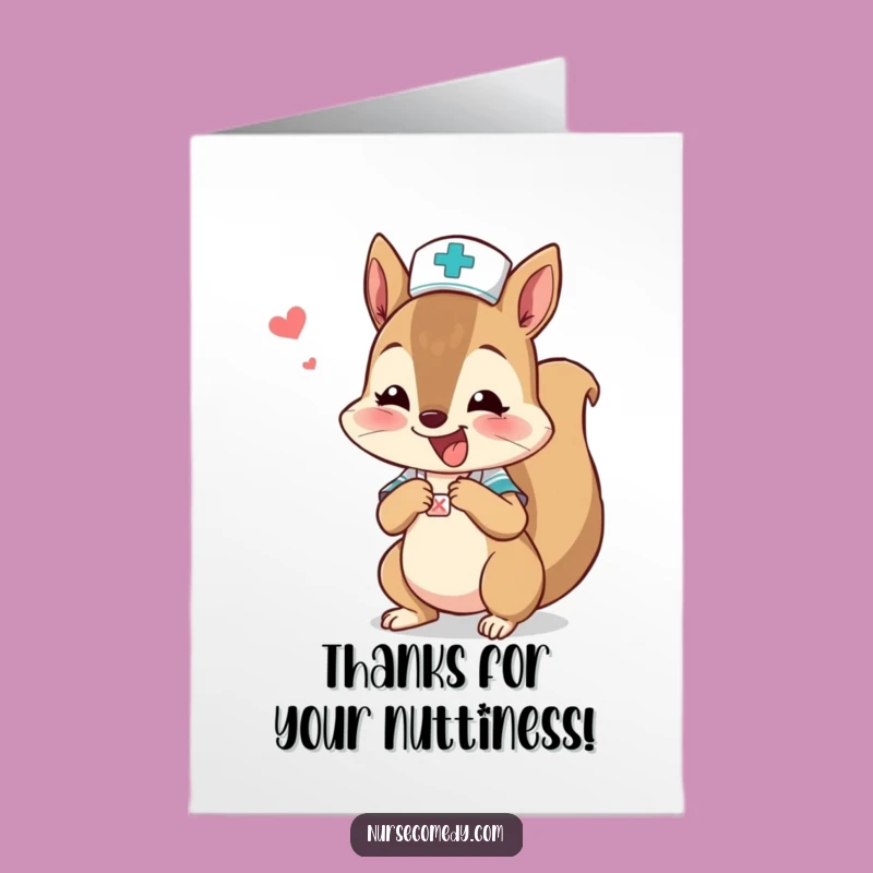 Free Printable Squirrel Nurse Thank You Card: Boo-Boo Bandage Download