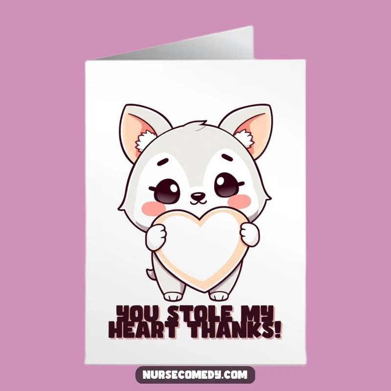 Free Printable Thank You Card: Winking Animal's Heart Pill, Adorable Downloadable Gratitude Gift