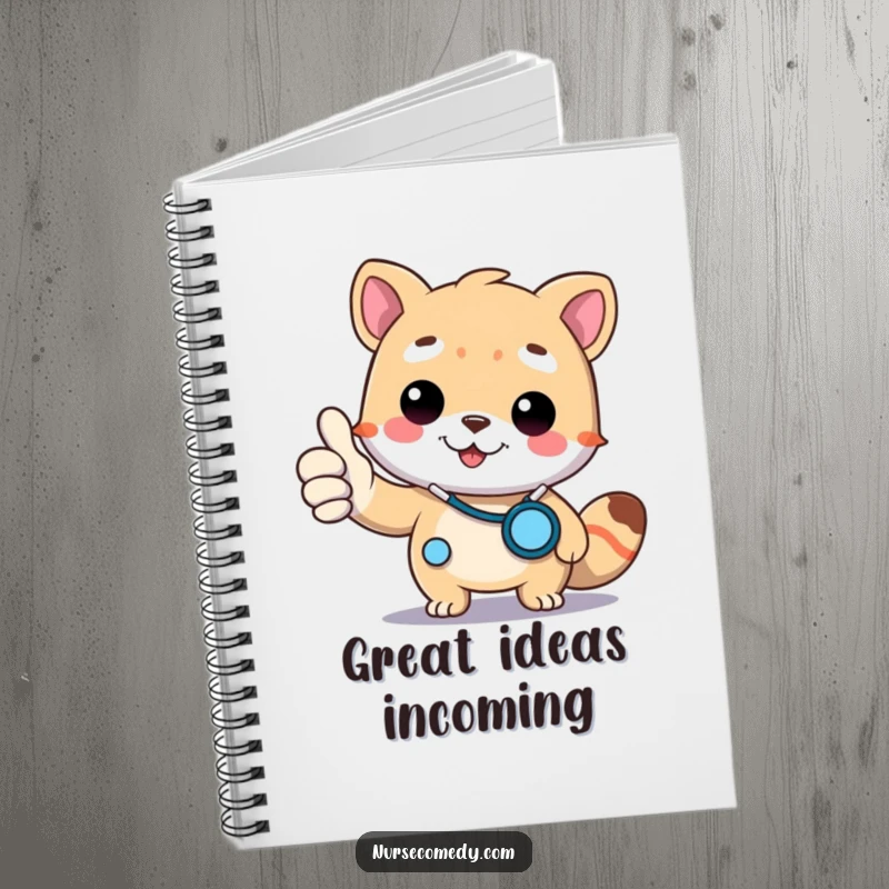 Funny Doctor Animal Notebook: A notebook with a doctor animal character wearing a stethoscope and giving a thumbs up.