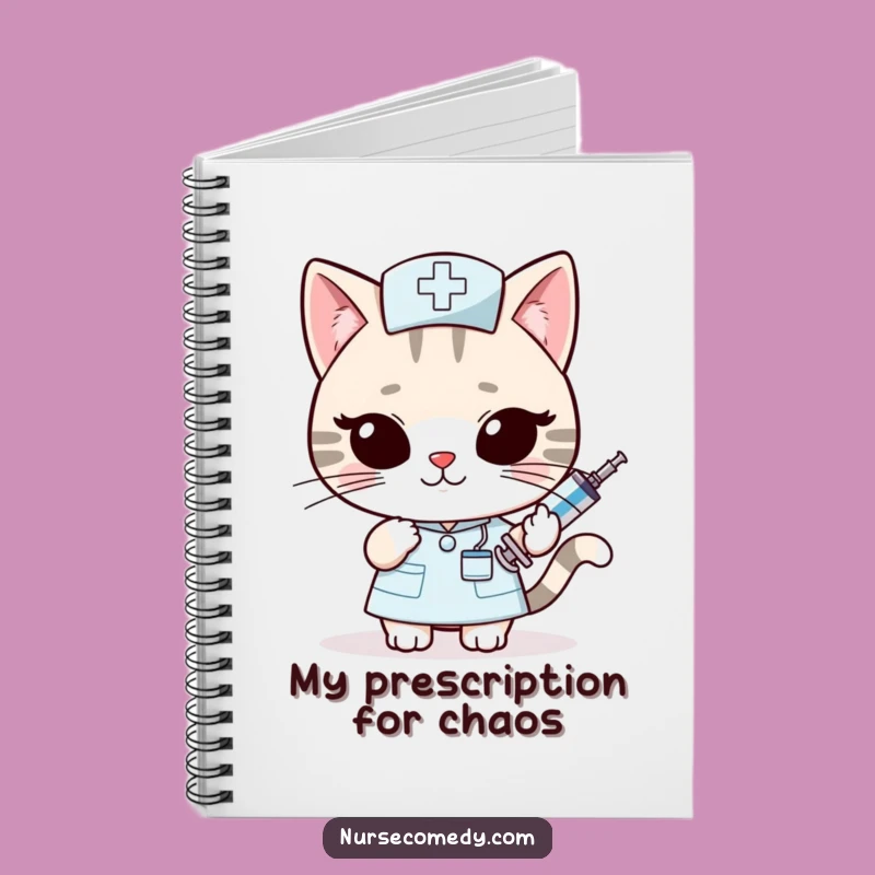 Funny Kawaii Cat Nurse Notebook: Sly Syringe Wink - Jot Down Funny Plans!