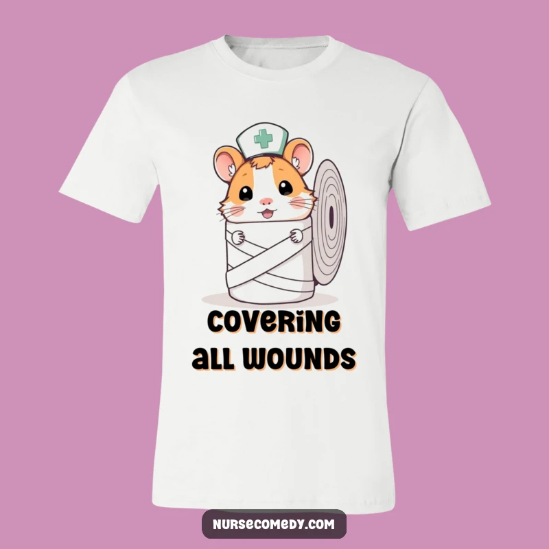 Funny Hamster Nurse T-Shirt - Curious Peek, Adorable Medical Tee!