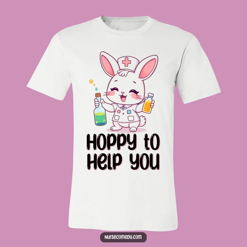 Funny Bunny Nurse T-Shirt - Energetic Potion Fun, Great Gift!