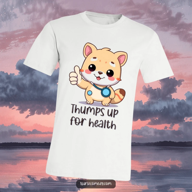 Funny Doctor Animal T-Shirt: An animal character in a doctor's outfit gives a thumbs up while wearing a stethoscope.