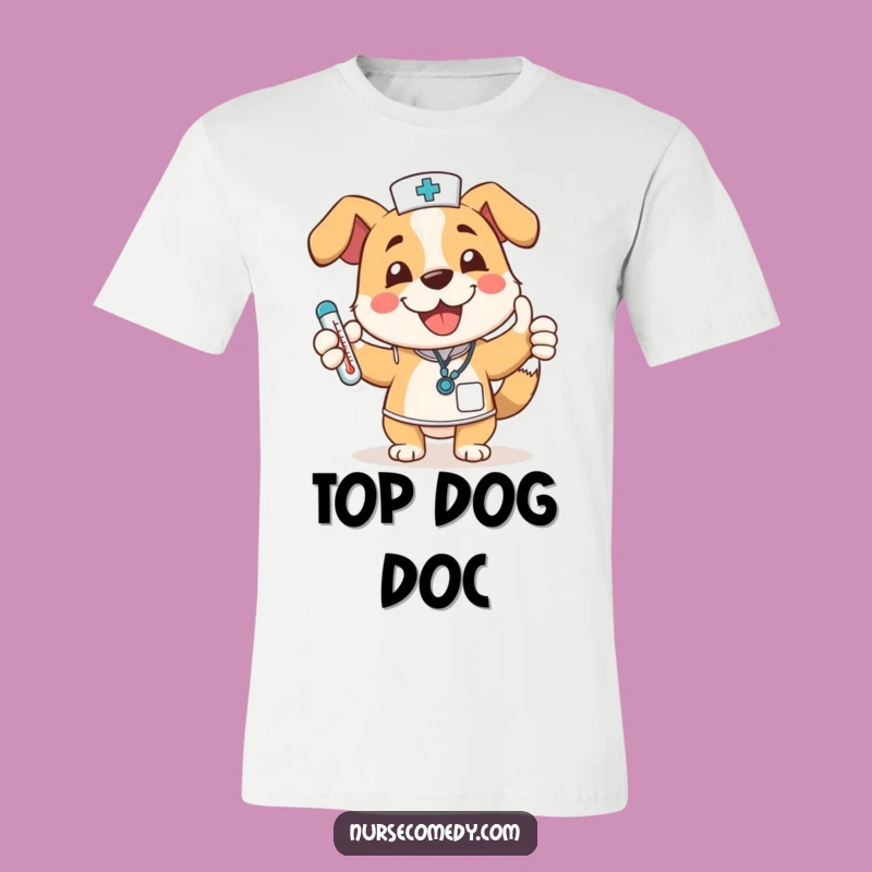 Funny Dog Nurse T-Shirt: Wagging Tail Thumbs Up Tee, Ideal Nurse Gift
