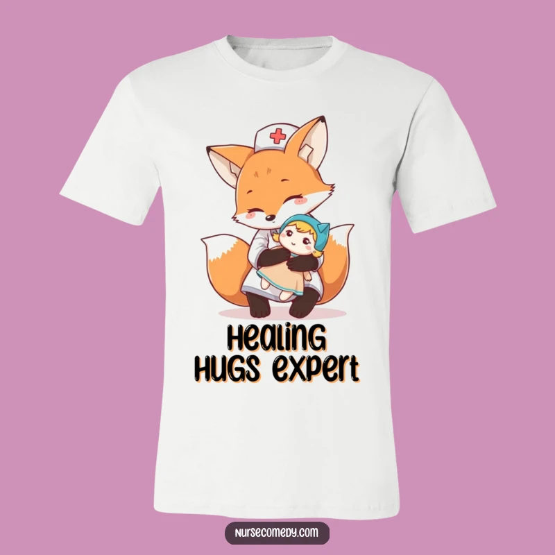 Funny Fox Nurse T-Shirt: Wearable Comforting Hug from Adorable Nurse Character