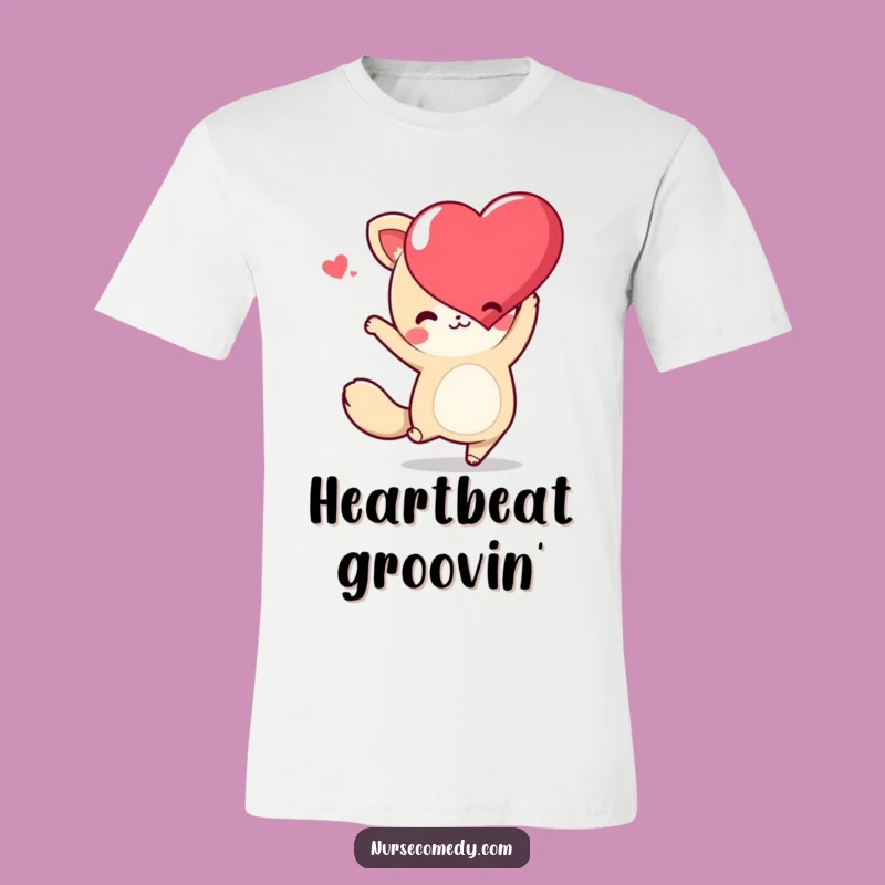 Funny Kawaii Animal T-Shirt: Gleeful Heart Dance, Expressive Funny Gift Tee
