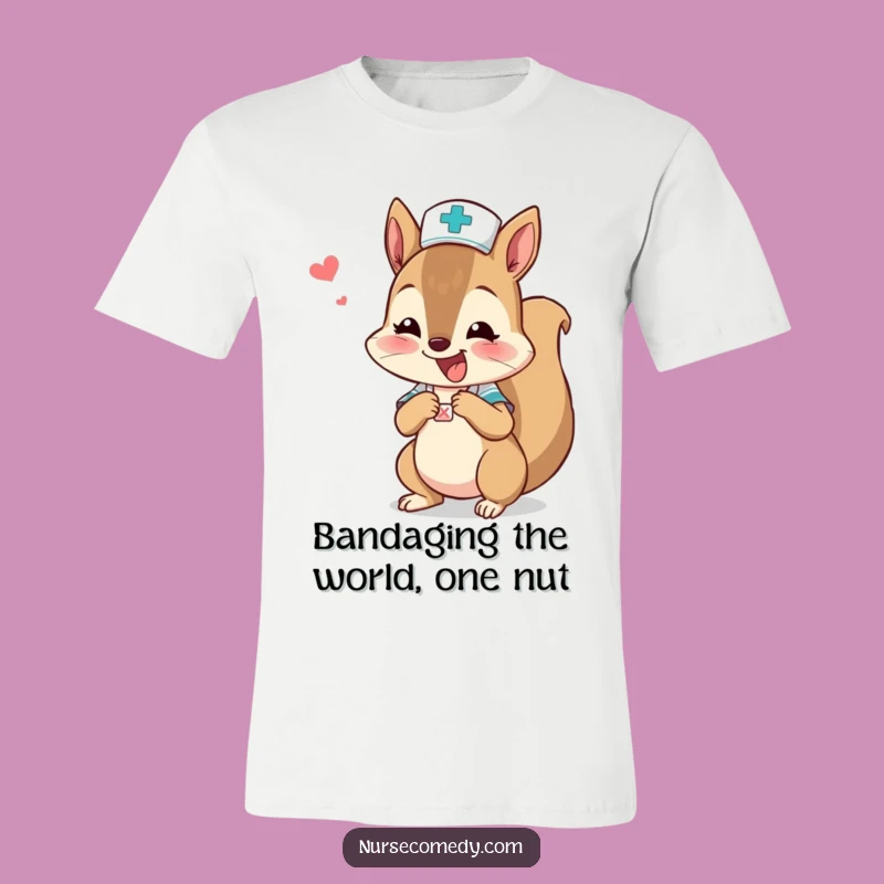 Funny Squirrel Nurse T-Shirt - Boo-Boo Bandage Action Tee