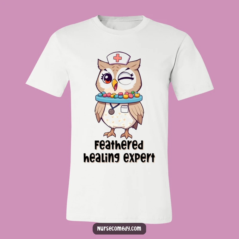 Funny Winking Owl Nurse T-Shirt: Wear Your Humor Proudly, A Great Gift for Med Pros
