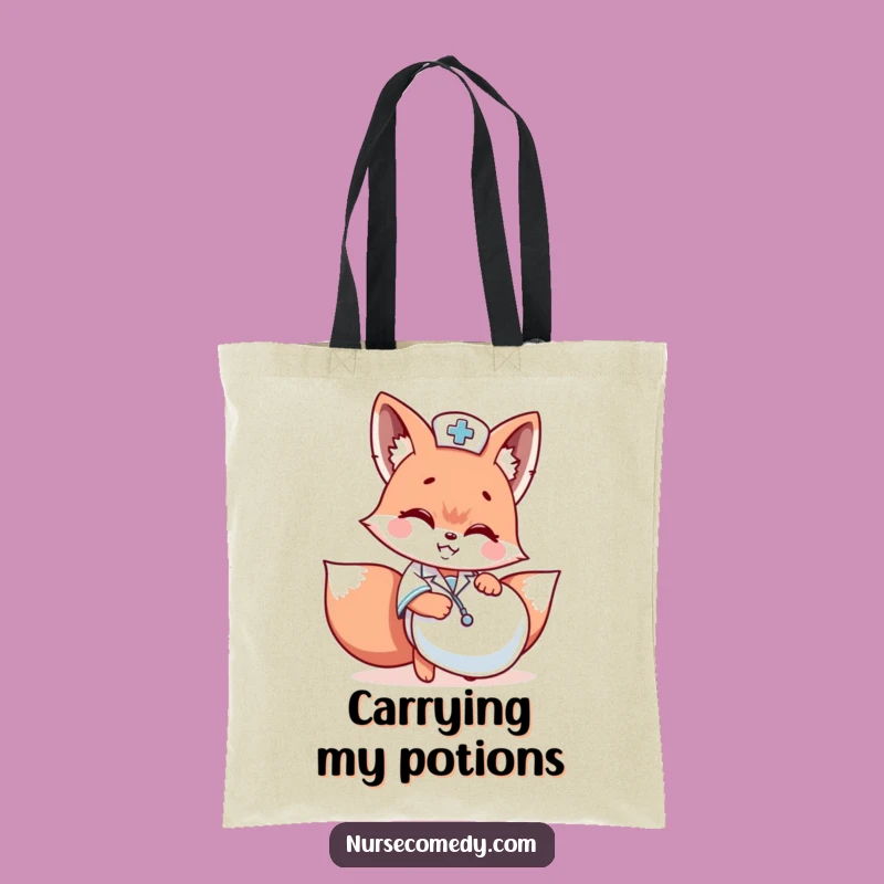 Funny Fox Nurse Tote: Carry Playful Secrets Funny Gift
