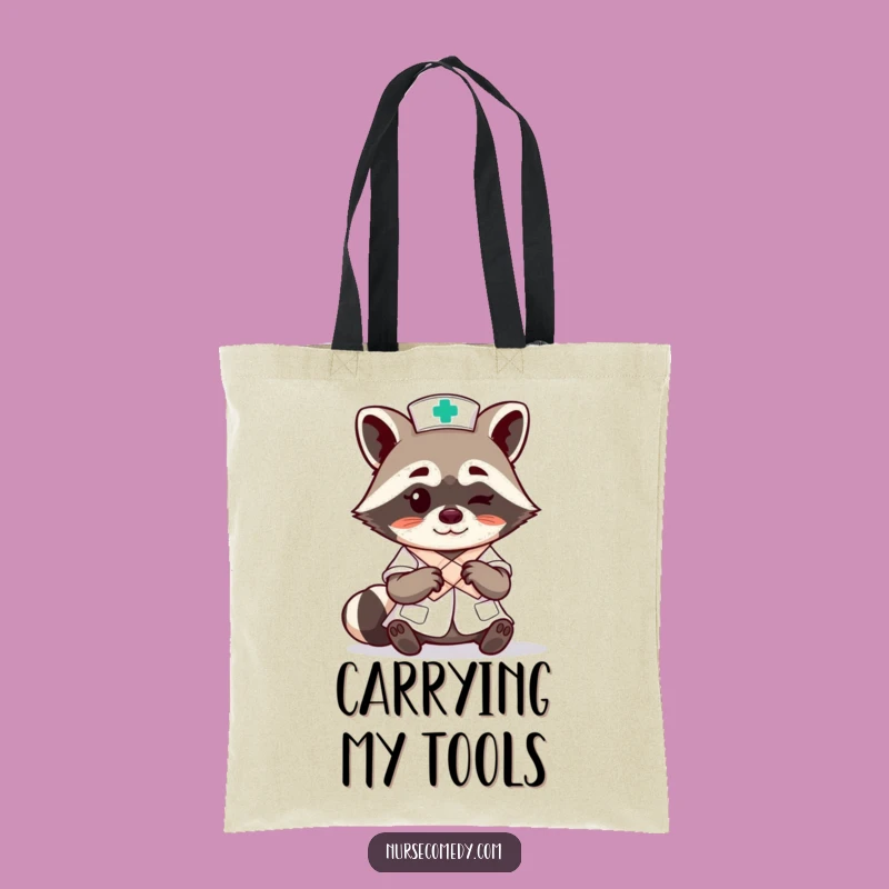 Funny Raccoon Nurse Tote Bag: Carry Your Expertise in Style