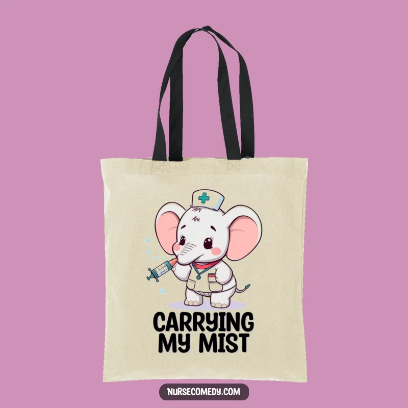 Funny Elephant Nurse Tote Bag: Spacious & Cute Cartoon Carry-All, Perfect Gift Idea