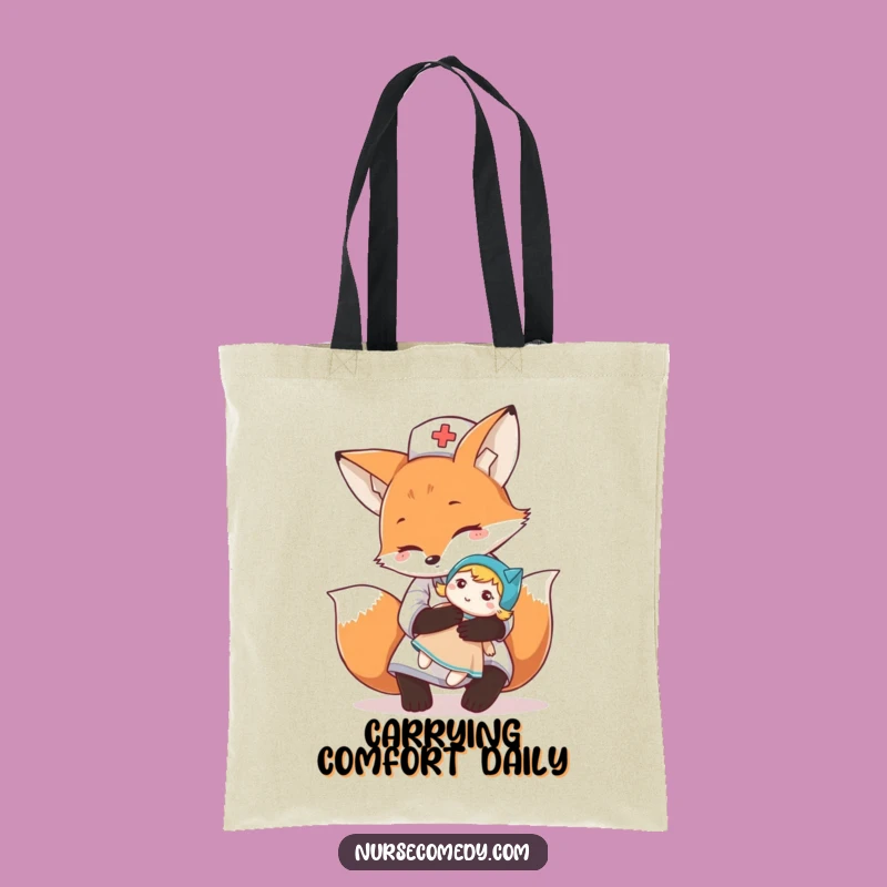 Funny Fox Nurse Tote Bag: Carry Comfort & Charm Everywhere You Go