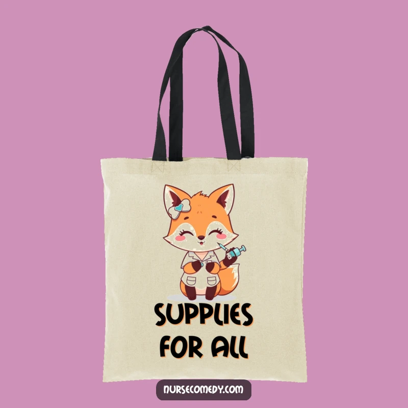 Funny Fox Nurse Tote Bag - Hilarious and Practical Carry-all for Medical Staff