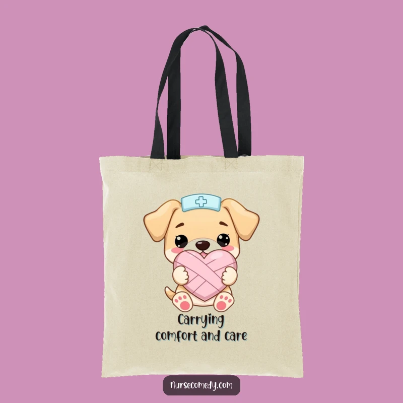 Funny Kawaii Puppy Nurse Heart Tote Bag: Carry Your Essentials with Adorable Charm